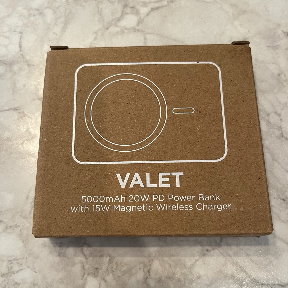 Valet White 5000mAh Portable Power Bank 20W PD 15W Magnetic Mini Charger New